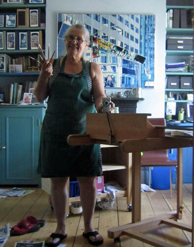wendy at work in her studio