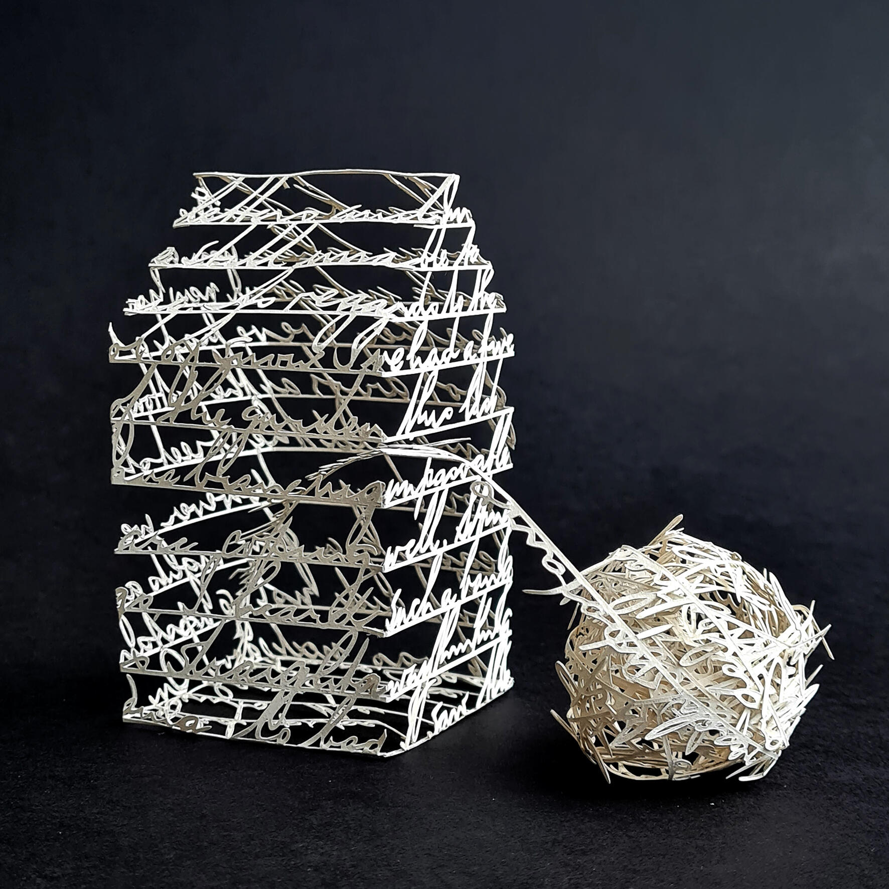 Kate Hipkiss OAS, OCG: After Words, handcut paper