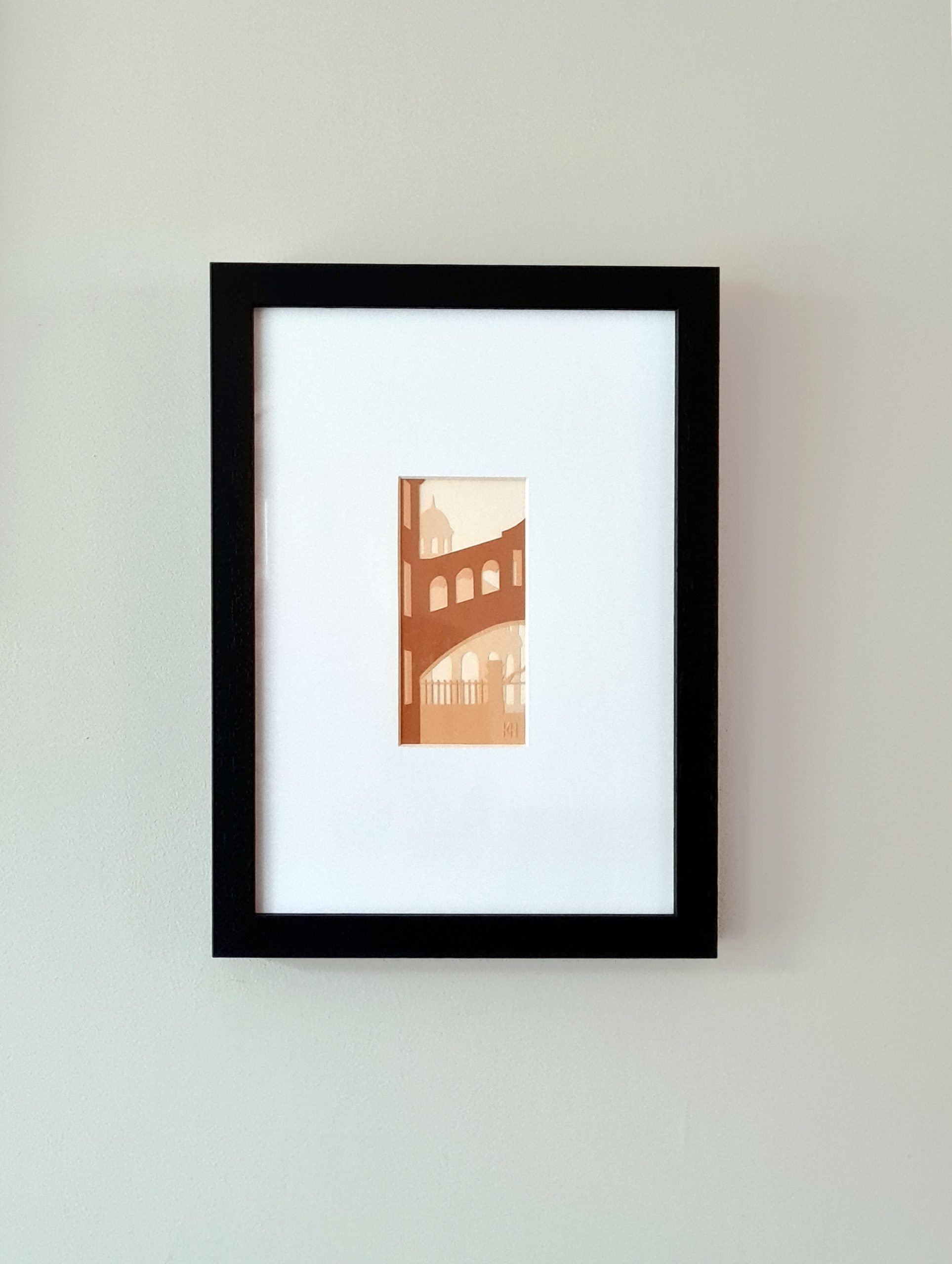 Kate Hipkiss OAS, OCG: Bridge of Sighs, handcut layered paper