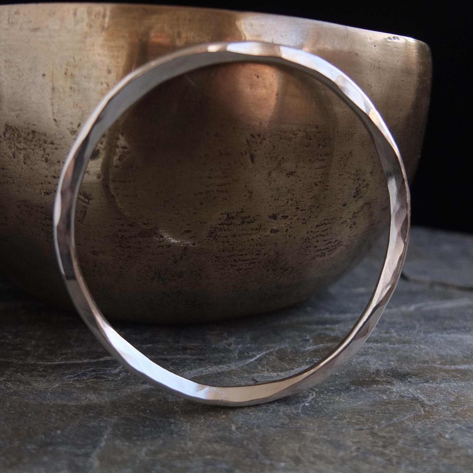 Alison Morris: Hammered silver 'wonky' bangle