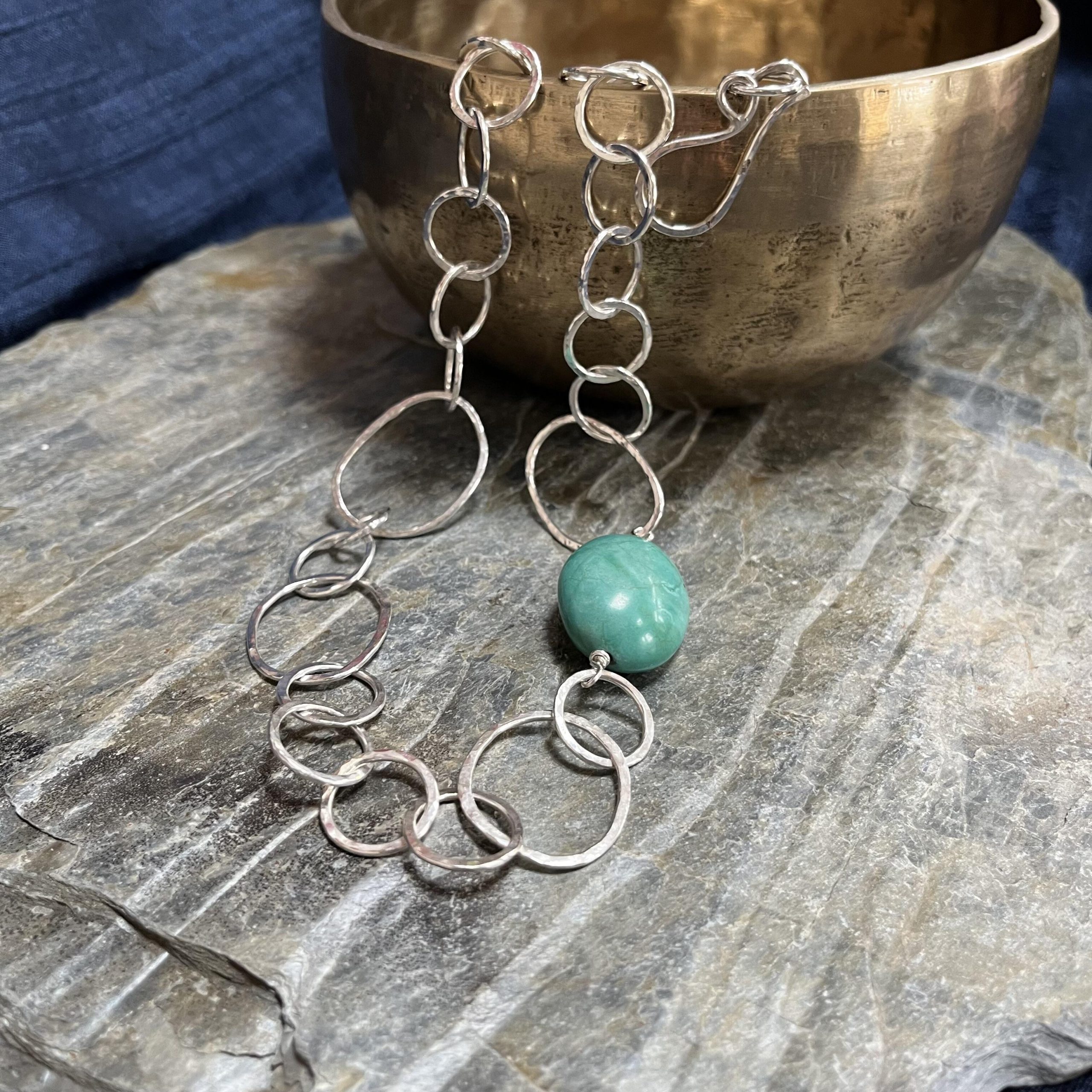Alison Morris: Hammered silver and amazonite necklace