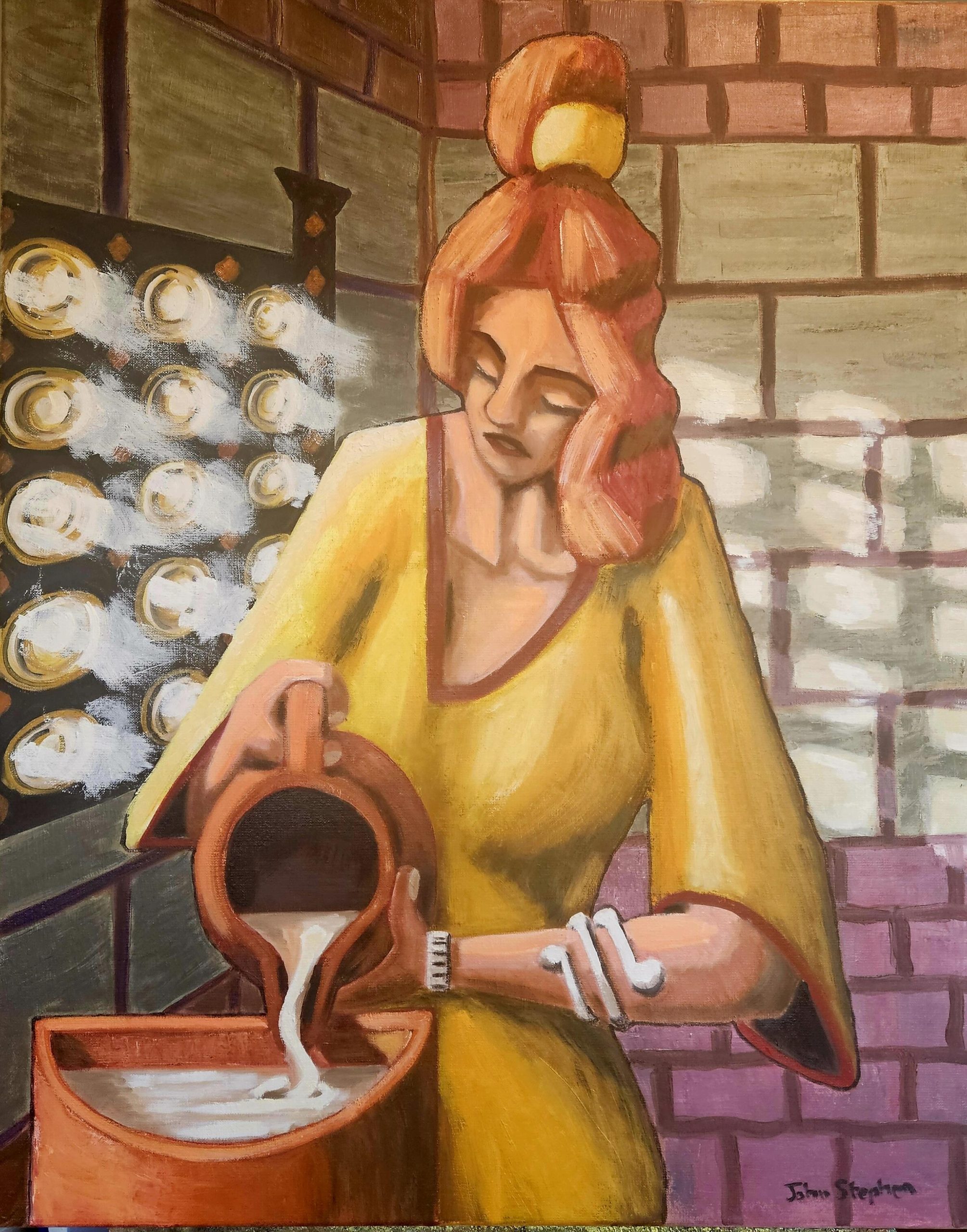 John Stephen OAS: The milkmaid, after Vermeer