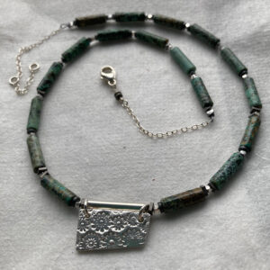 Sara Withers OCG: Silver Flower and African Turquoise Necklace