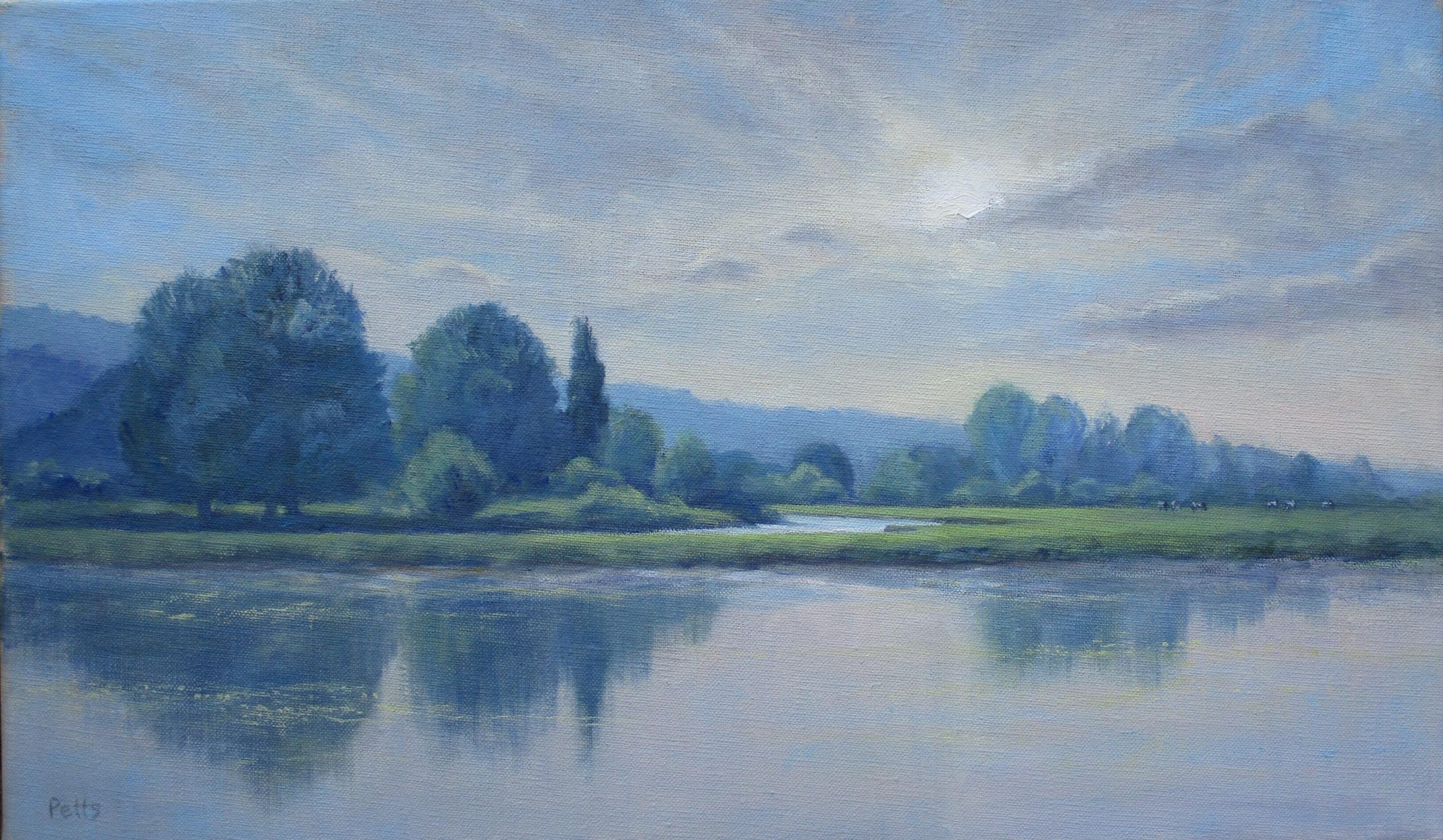 Valerie Petts OAS: June Evening, Port Meadow - oil