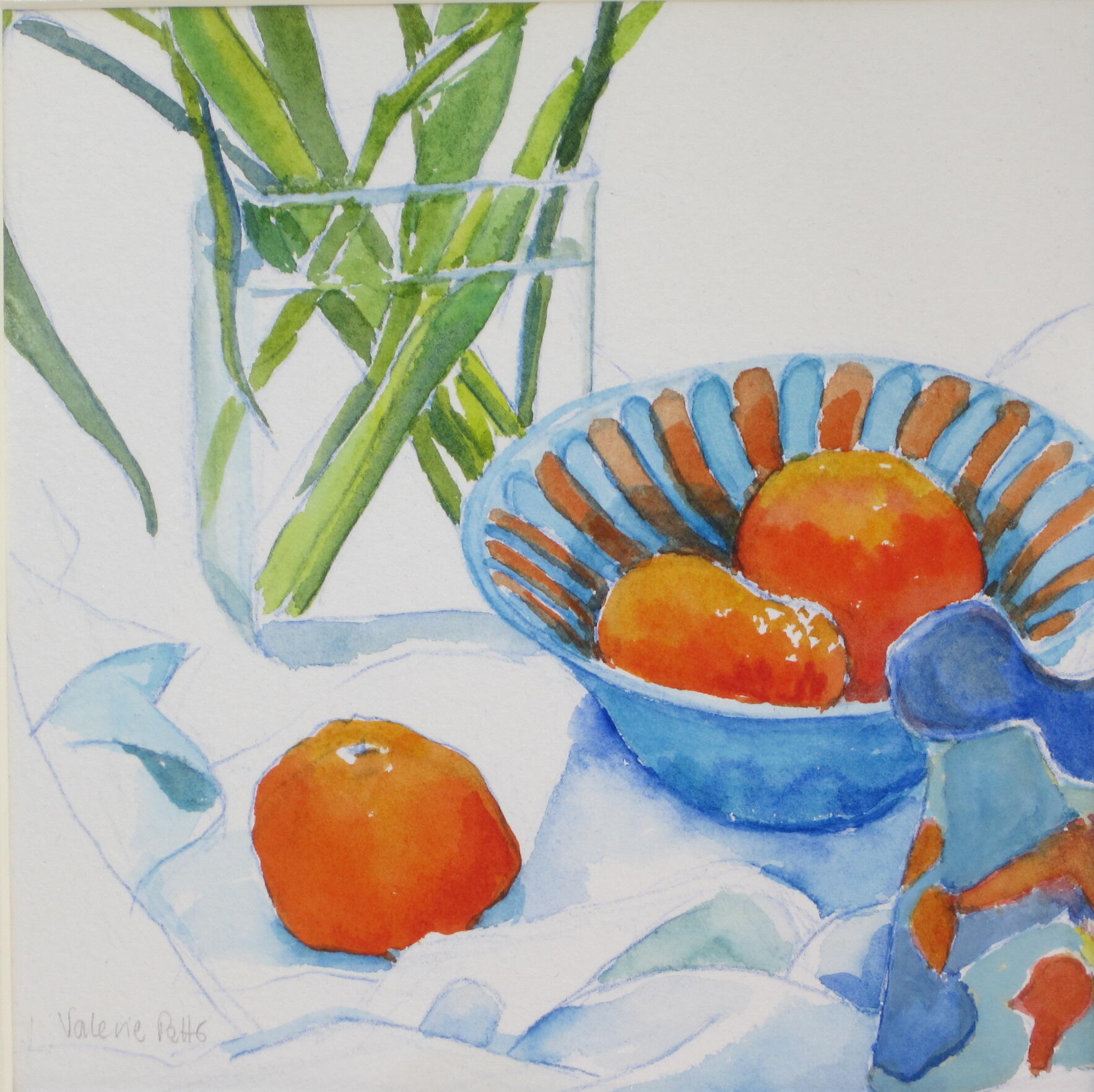 Valerie Petts OAS: Pauline's Clementines - watercolour