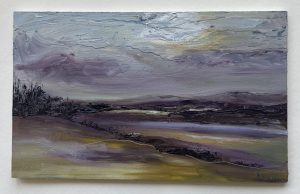 Amanda J Bond: Dorset, oil on board, 22.5 x 14cms,