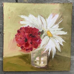 Amanda J Bond: LEUCANTHEMUM, oil on board, 15 x 15 cos