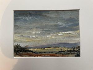 Amanda J Bond: Russett, oil on paper, 12 x 17cms