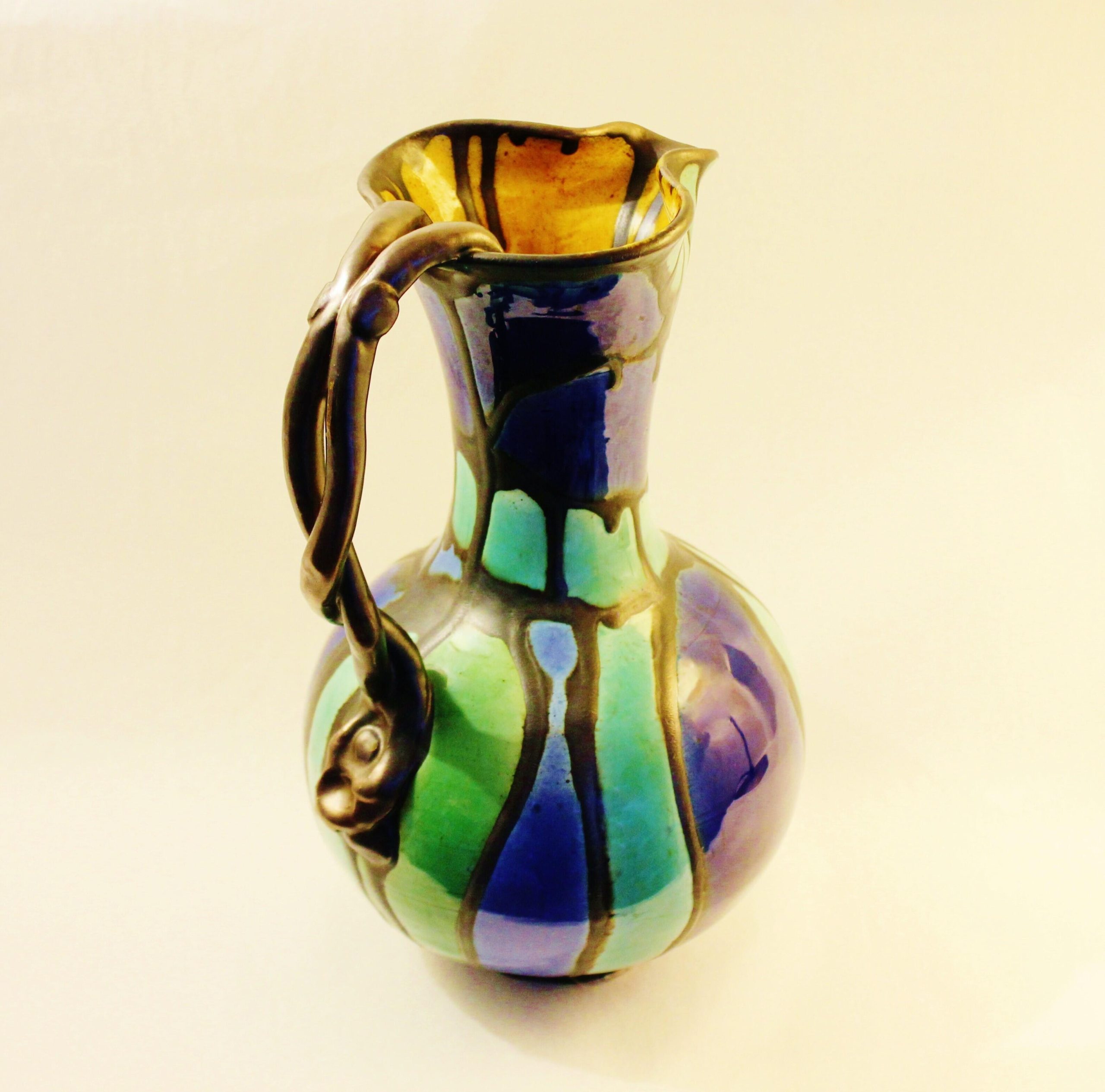 Hannelore Meinhold-Morgan OCG: Meadow Lakes Jug, Stained Glass Motif HMM