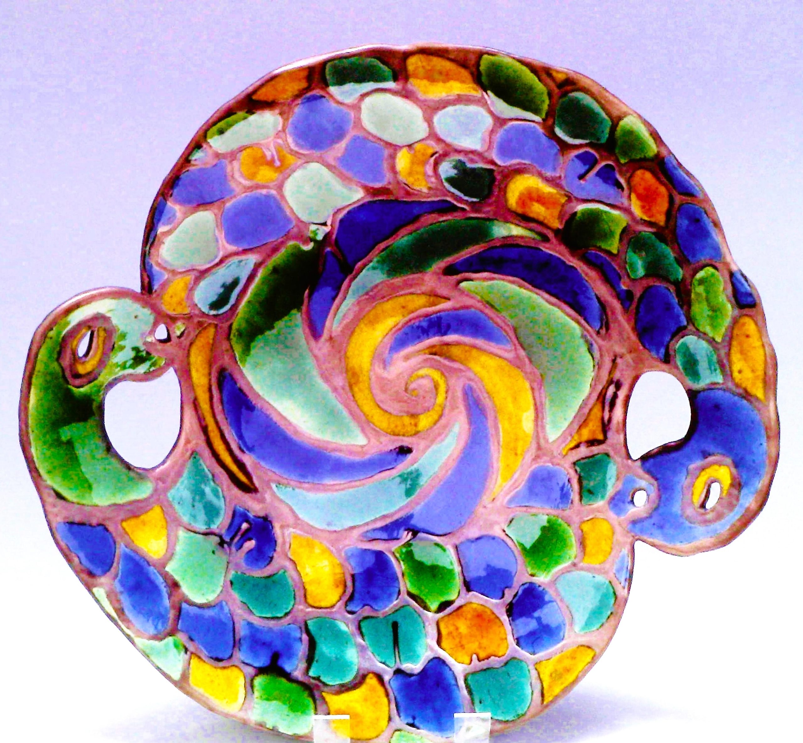 Hannelore Meinhold-Morgan OCG: Serpent Dish, Stained Glass Motif HMM