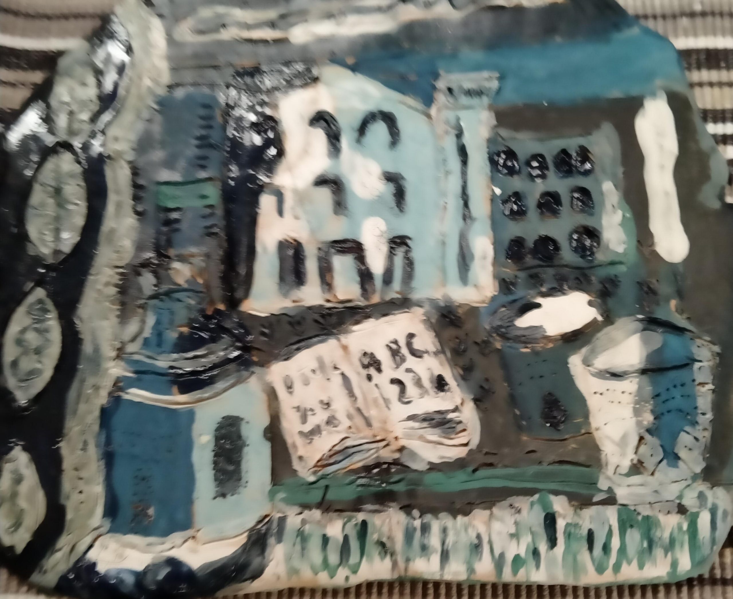 Lis Mann: Ceramic plaque, referencing  John Piper