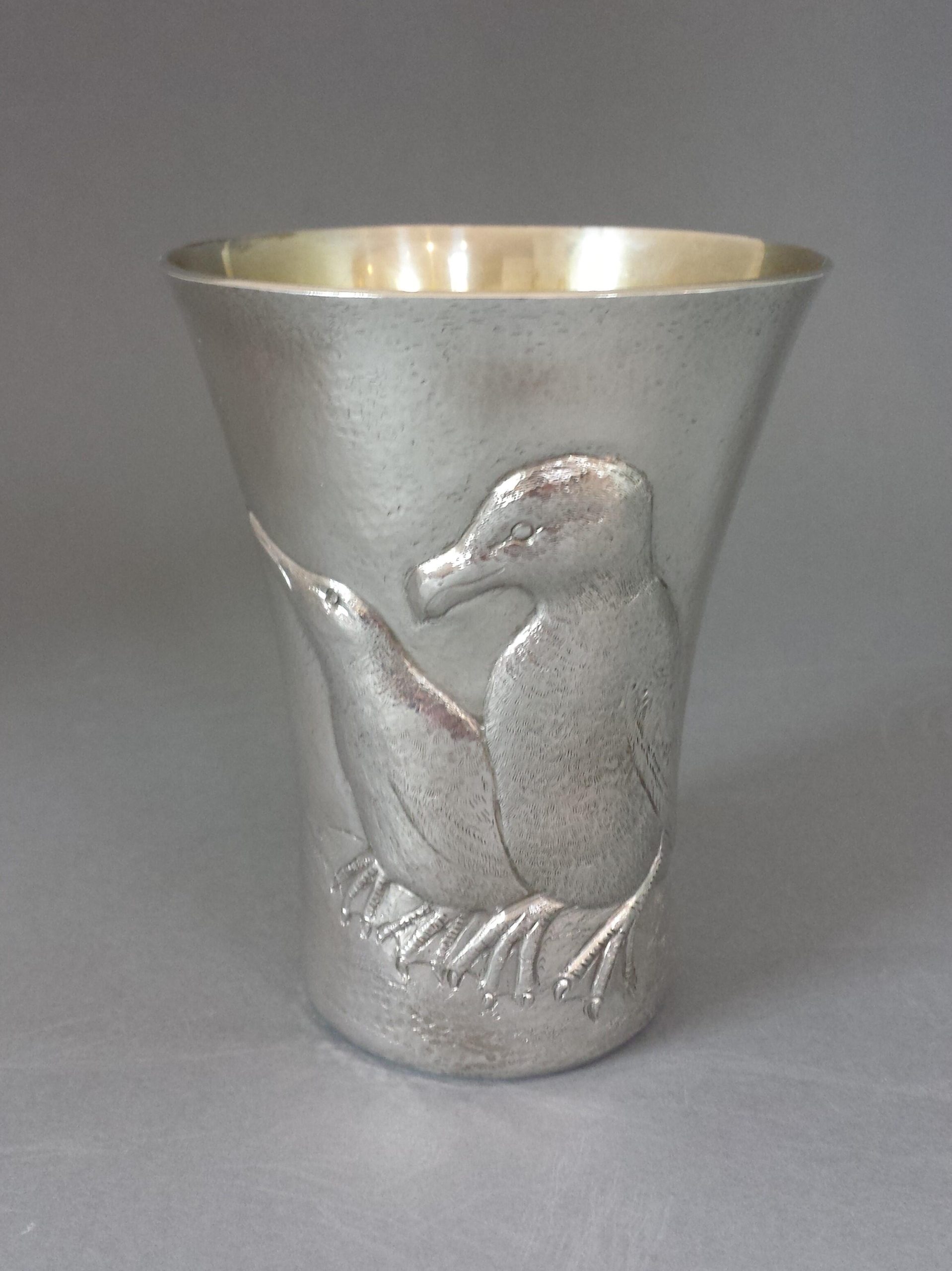 Stella Campion: A silver beaker with images of Auks
