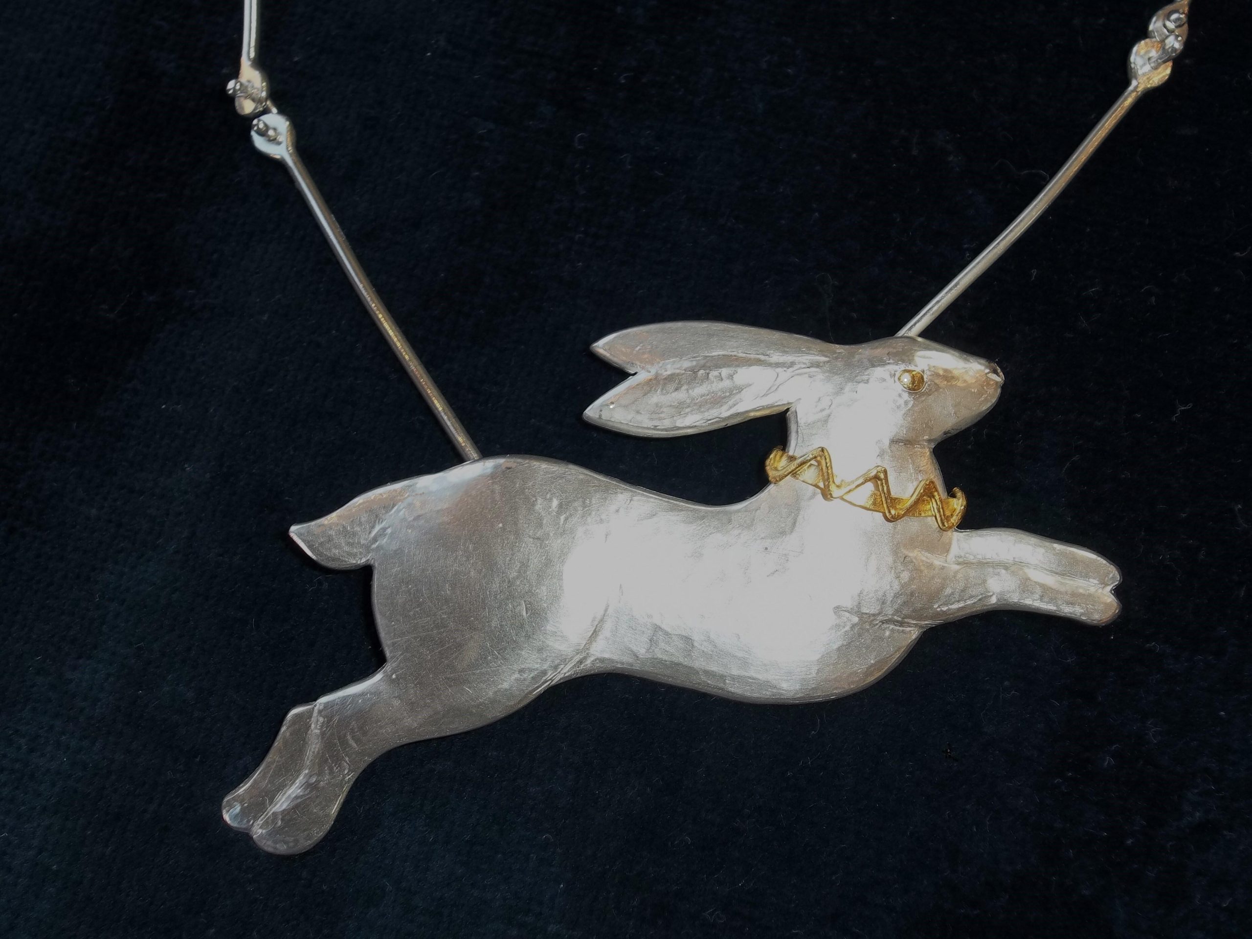 Stella Campion: Silver hare with a pure gold collar
