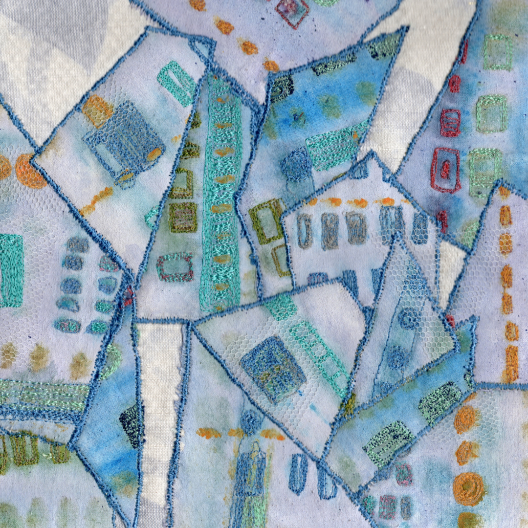Lynn Pilgrim: textile image of an urban landscape