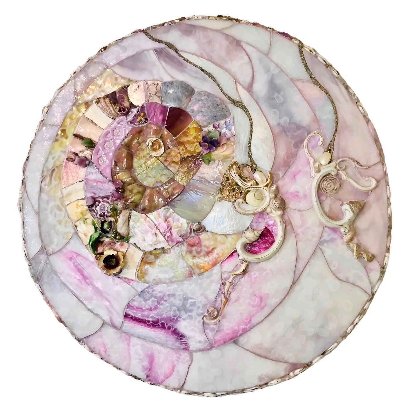 Emma Cavell: mixed media mosaic wall hanging  'Love Blossoms'