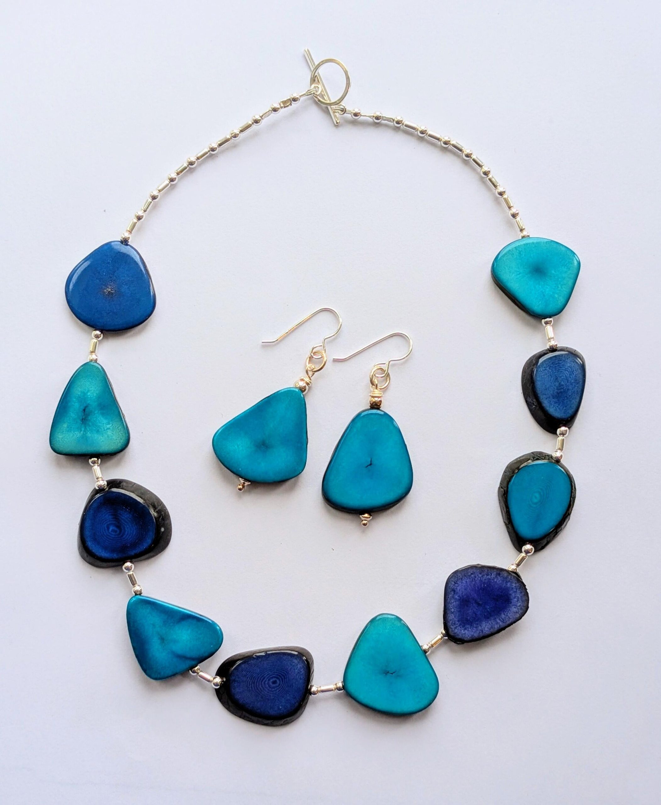 Jane Hainsworth: Tagua & silver necklace & earrings