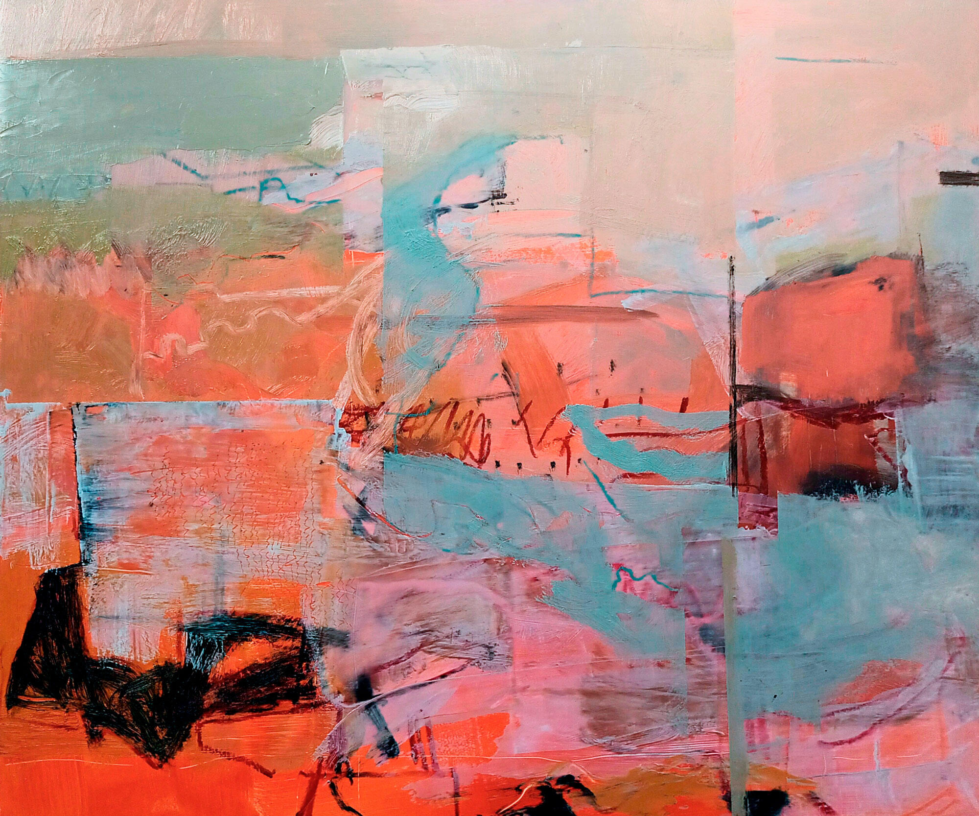 Jane Strother OAS: Slack Water oil and acrylic on board