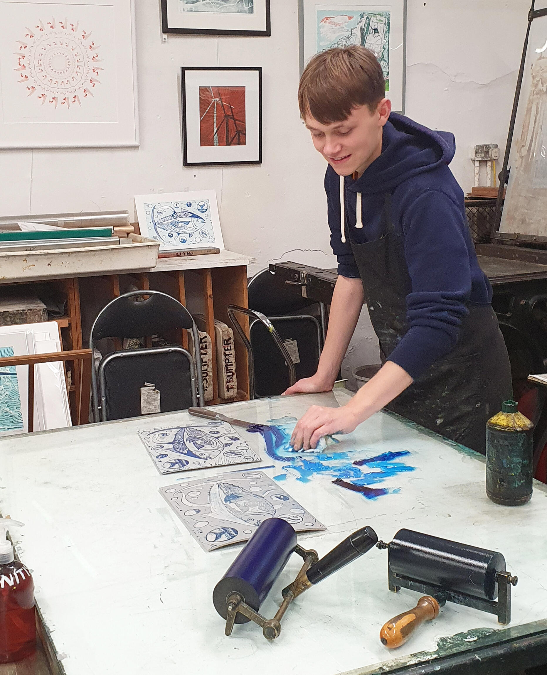 Oxford Printmakers: Ollie prints