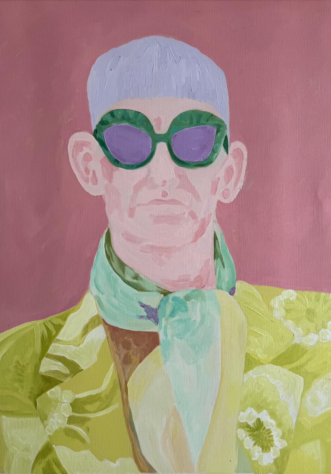 Caroline Parkes: BEN IN GUCCI This portrait of Ben Golik, a vintage fashion and Gucci devotee, will be displayed as part of the Artists in Woodstock Artweeks exhibition.