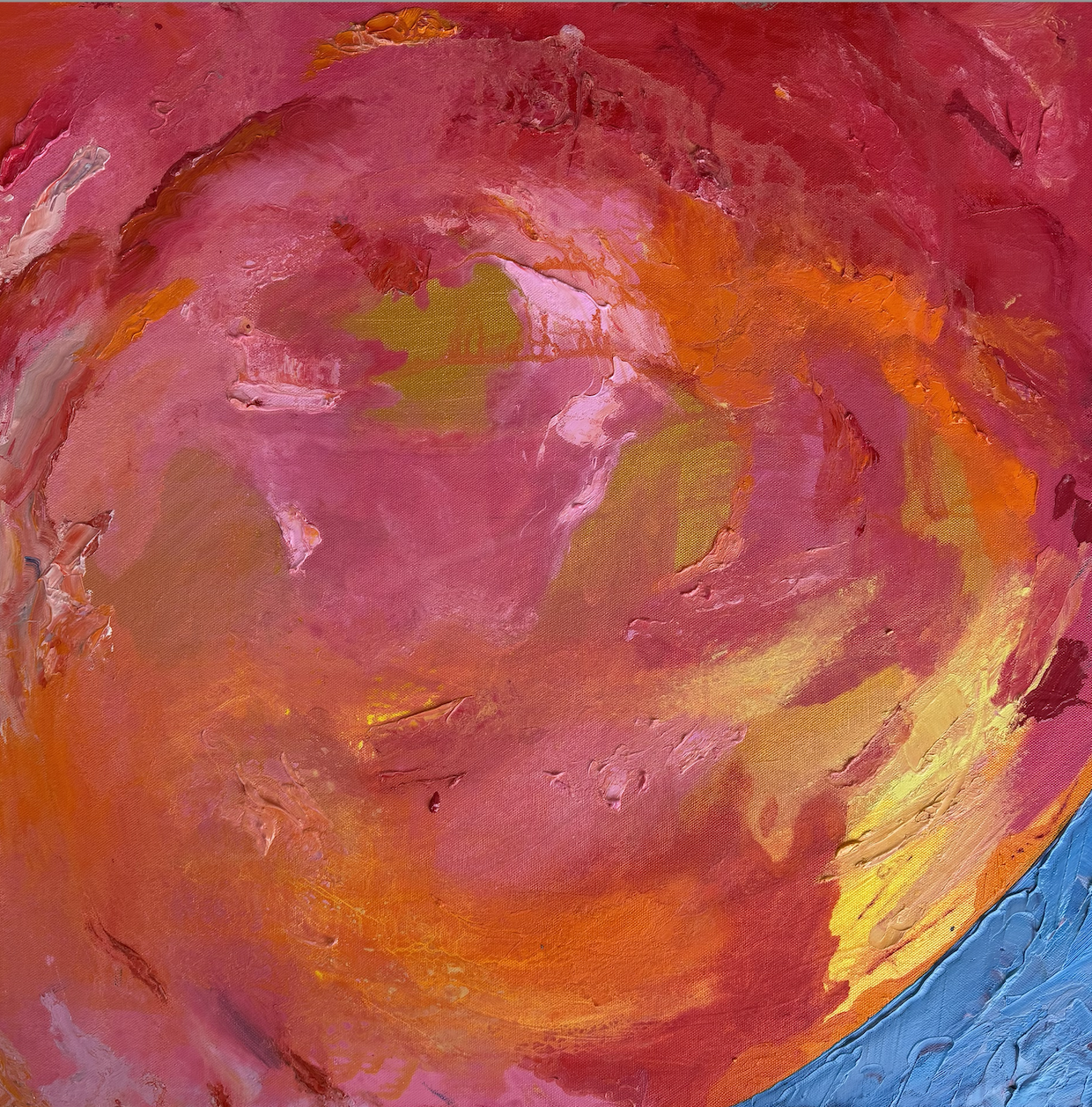 Caroline Parkes: ORBITAL ROSE  This painting was inspired by the Booker Prize winning book, Orbital, by Samantha Harvey. It will be featured in a display in the Woodstock Bookshop for Artweeks, for the Artists in Woodstock windows exhibition. The bookshop's window will feature a range of literary inspired work, from a range of Woodstock artists.