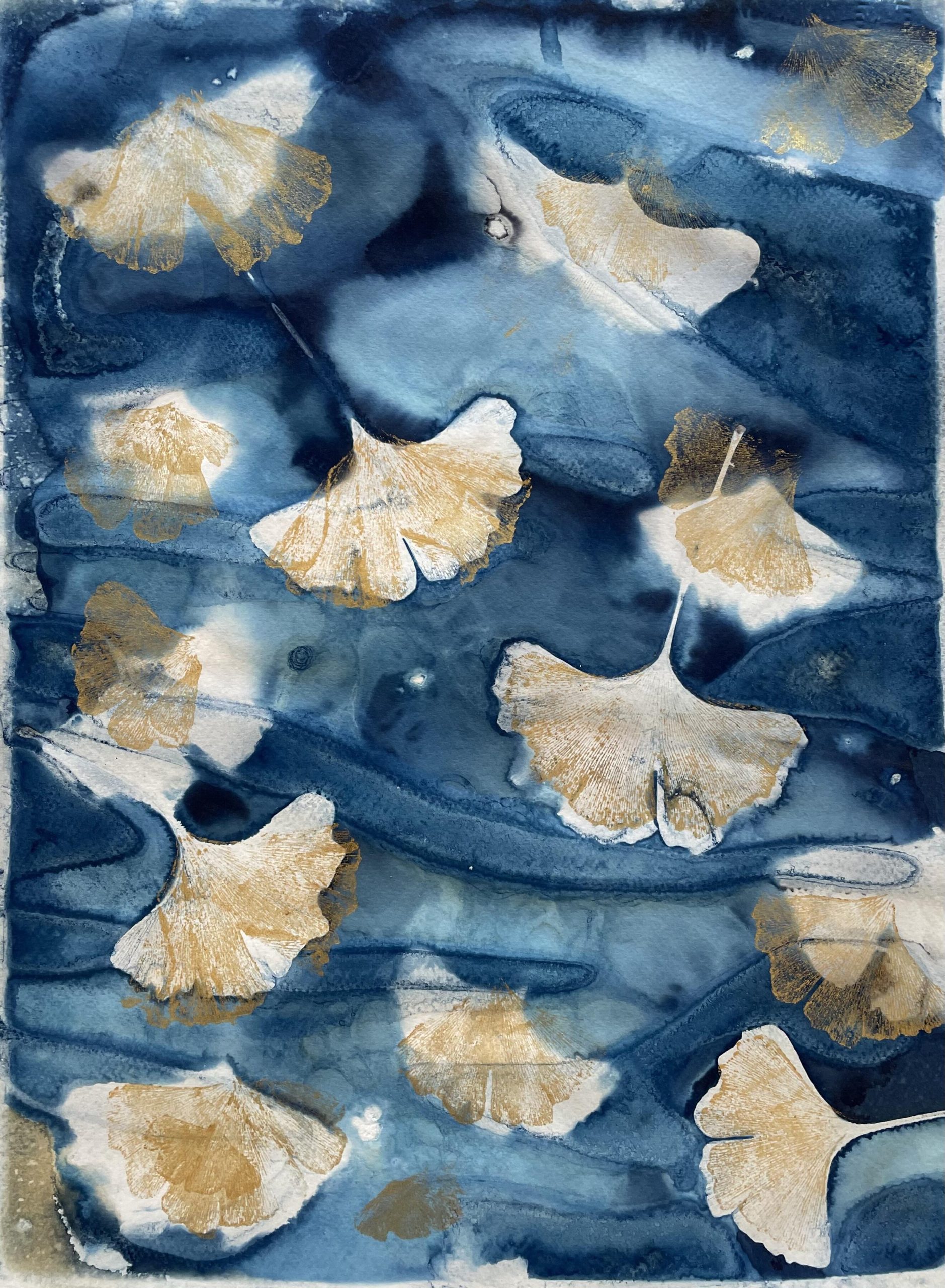 Jude Sanders SOA: Memory, mixed media layered cyanotype