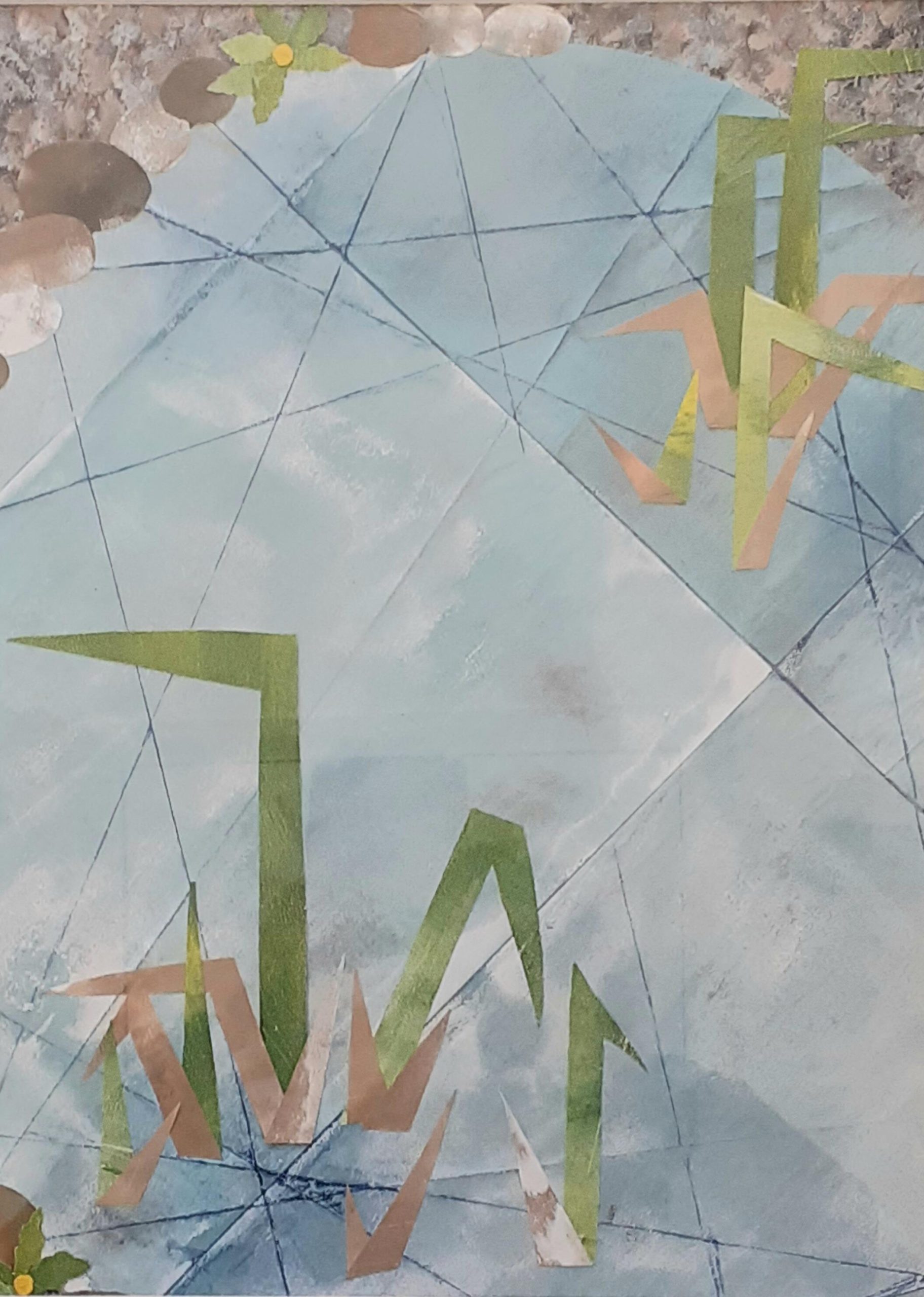 Mary Vincent SOA: Mixed media collage 54x43 framed