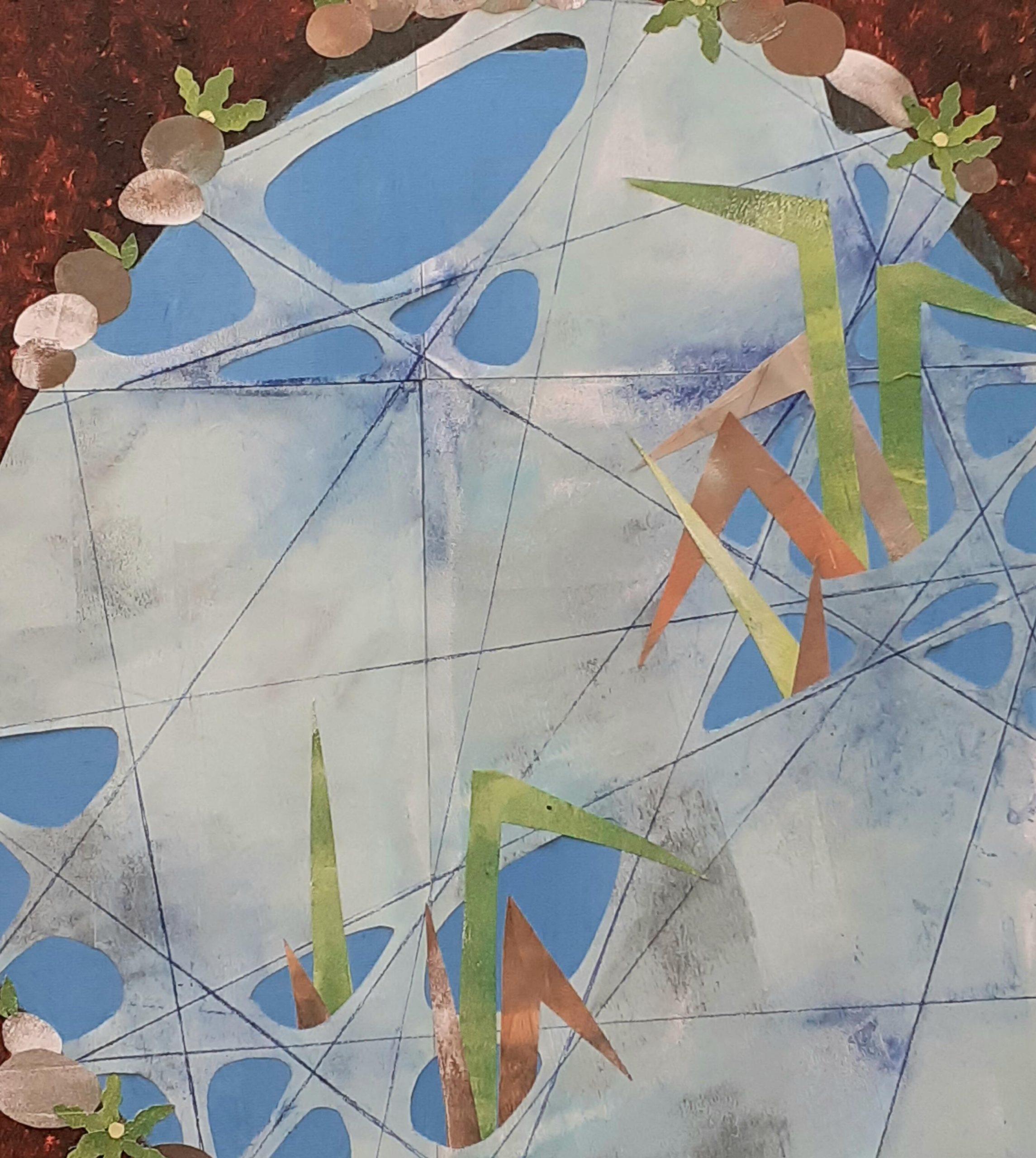 Mary Vincent SOA: Mixed media collage 54x43cm framed