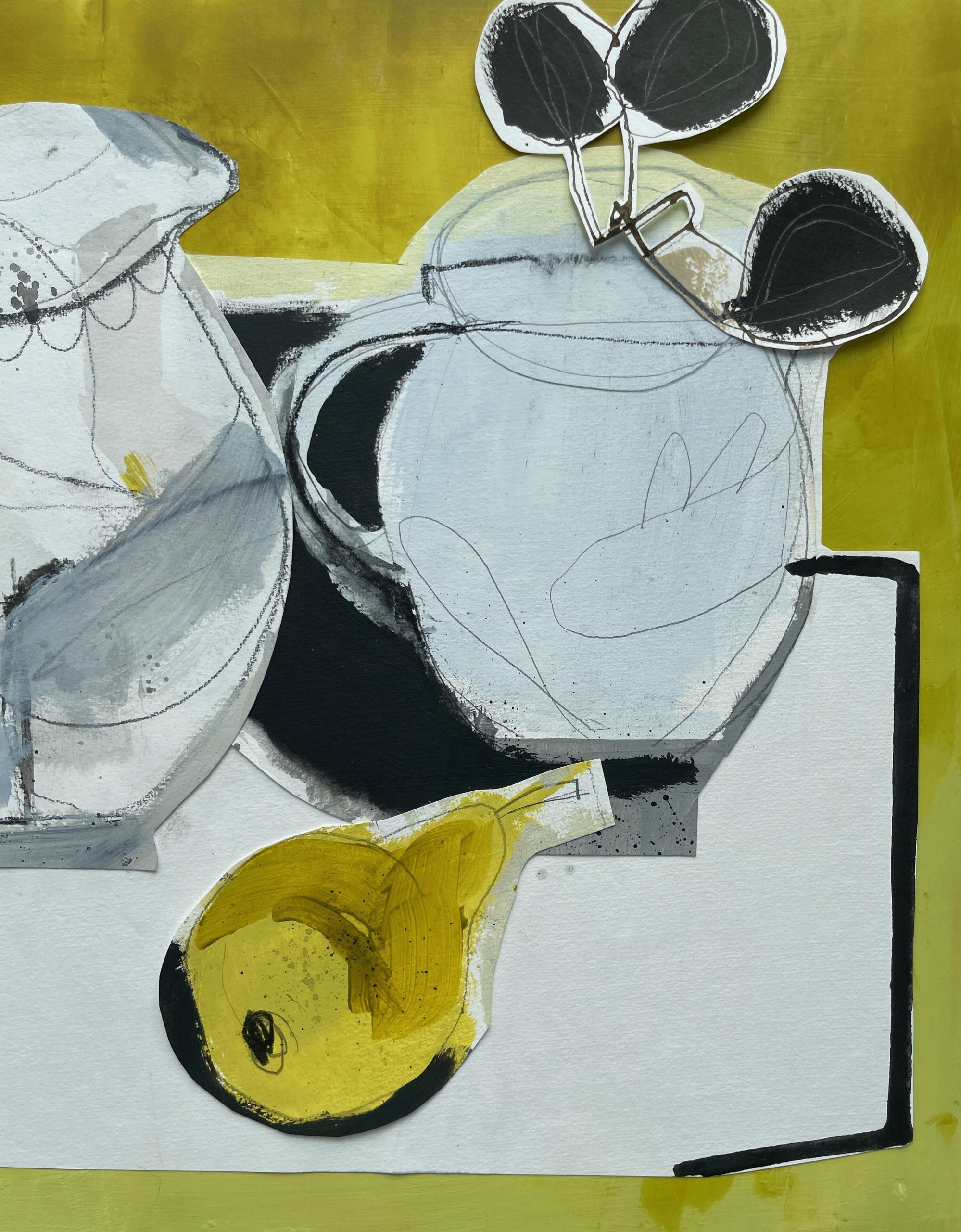 Nicola Durrant OAS: Still life using collage and paint