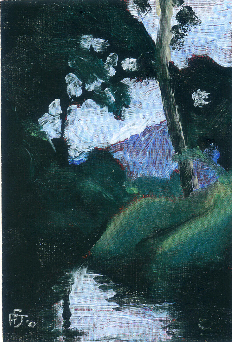 Penelope Fulljames OAS: Pilgrims Pool. Pastel