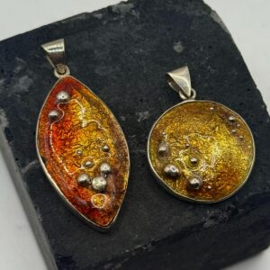 Lucy Riveiros: Enamelled silver pendants