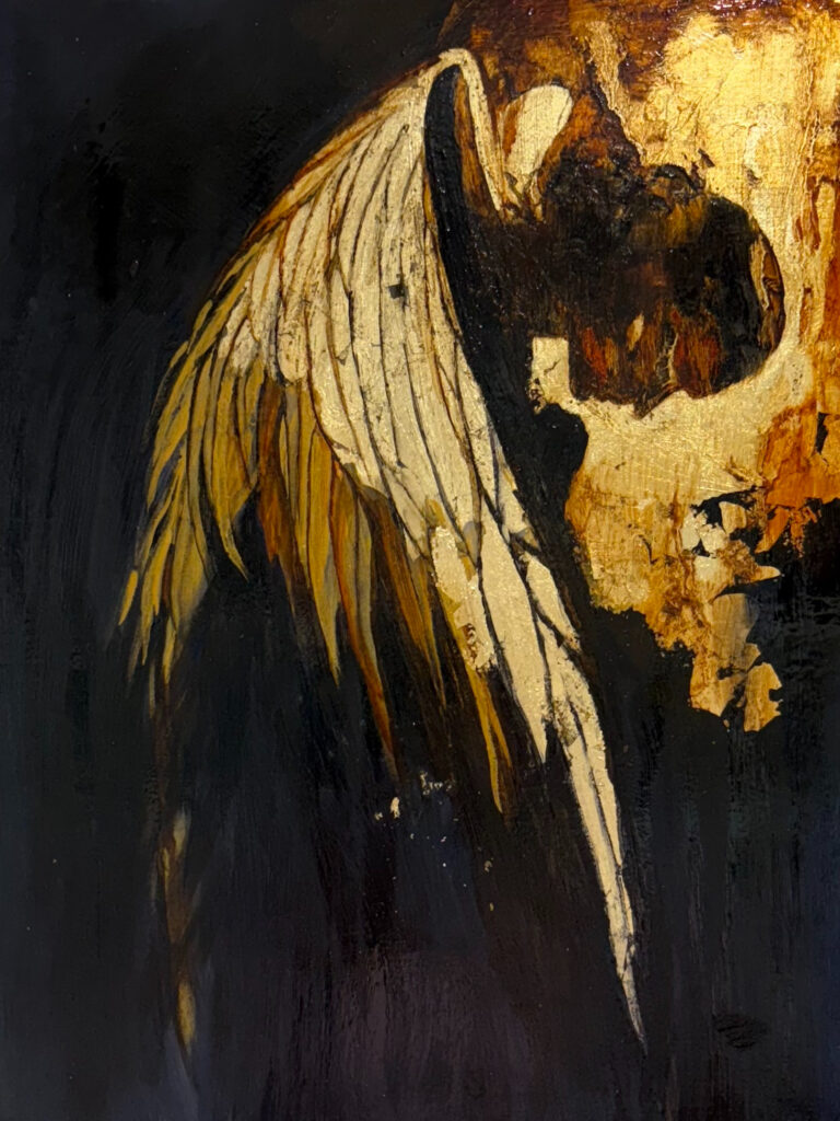 Angel Love - Oil & Gold Leaf on board - 35 x 20cm