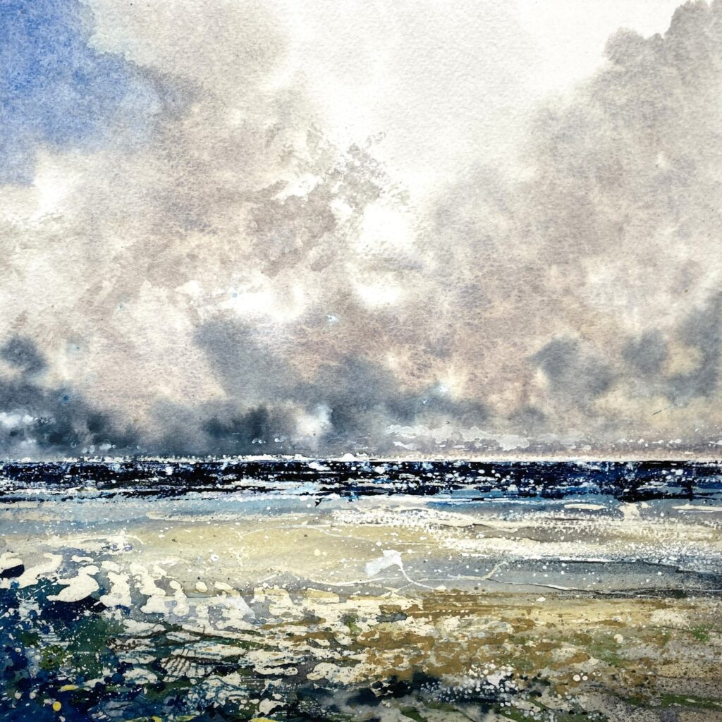 watercolour and mixed media