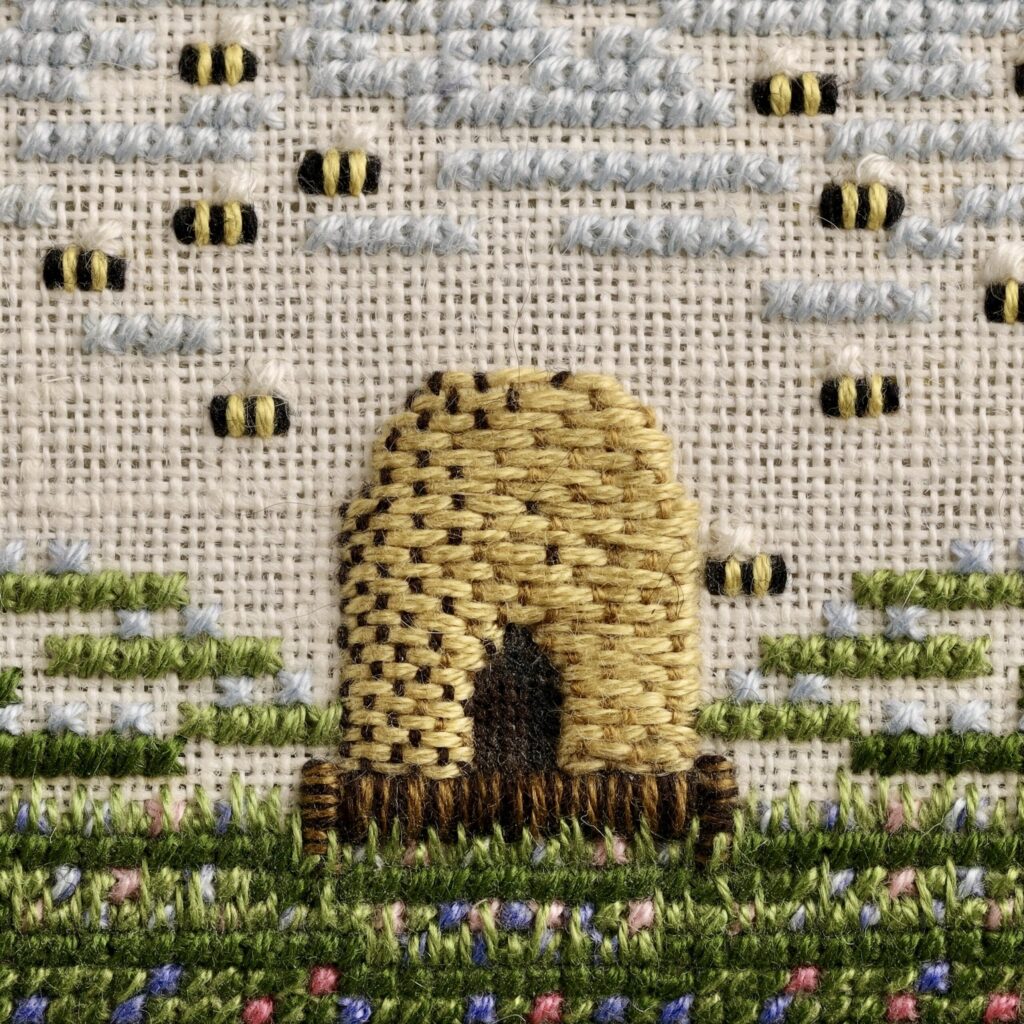 Detail from Beehive Trinket Box - designed and made by Bethany Hughes of Blue Coppice