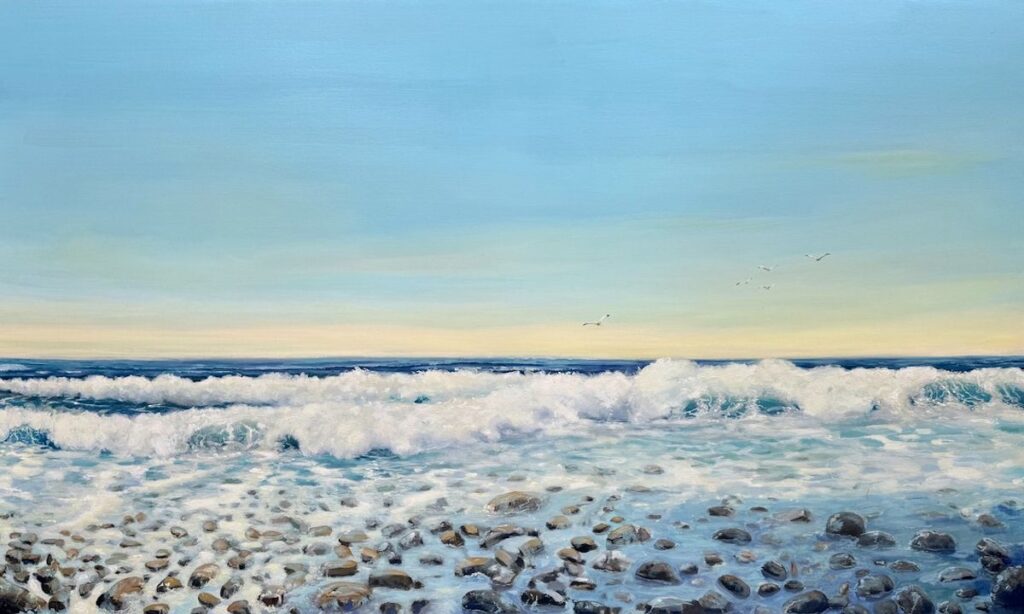 'Salt and stone' £1495, Acrylic paint on canvas.  49