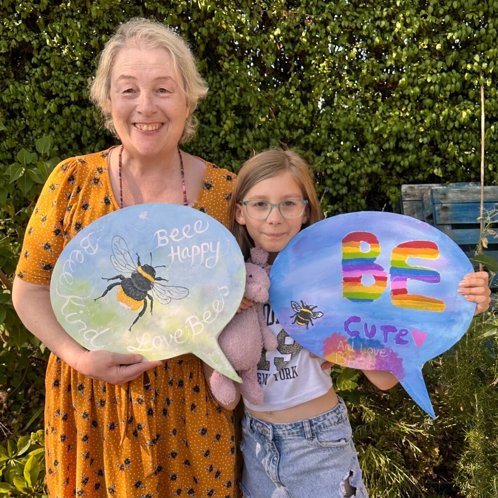 Louise loves painting with her granddaughters.