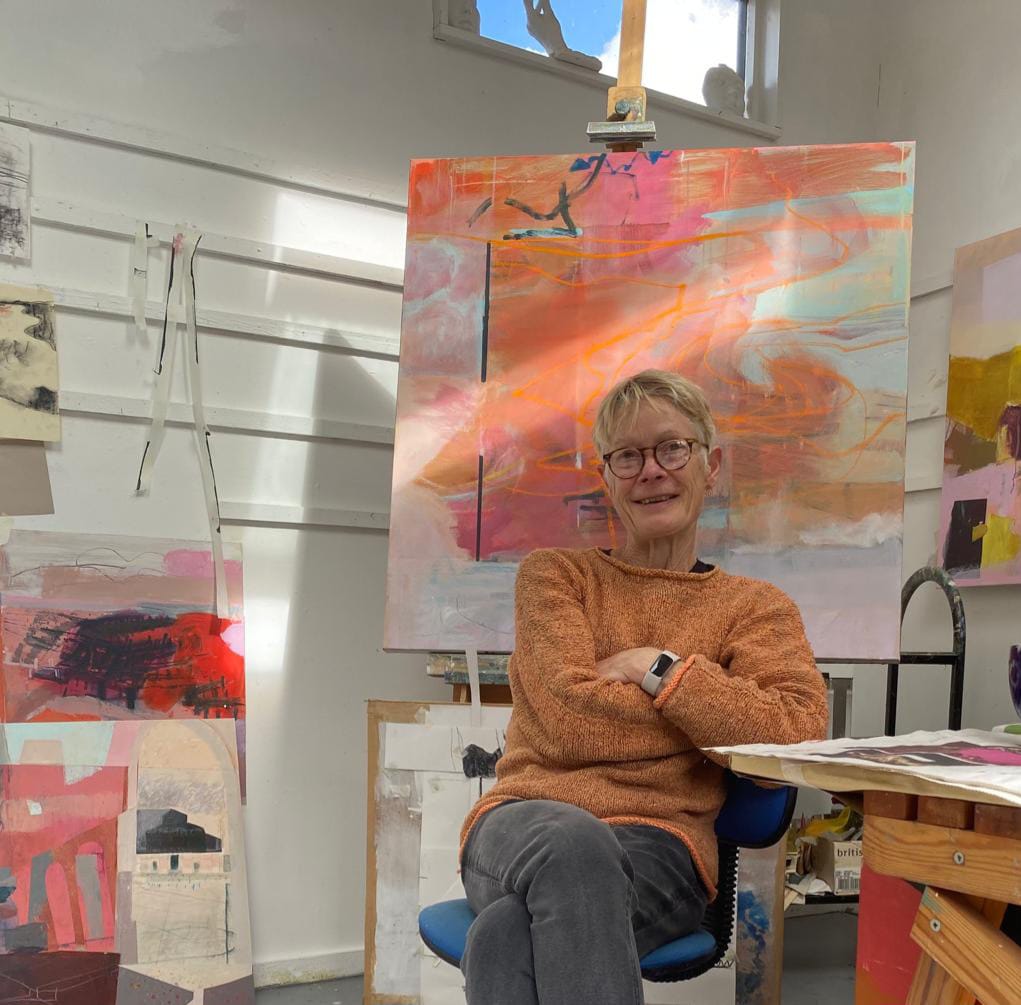 Jane Strother in the studio
