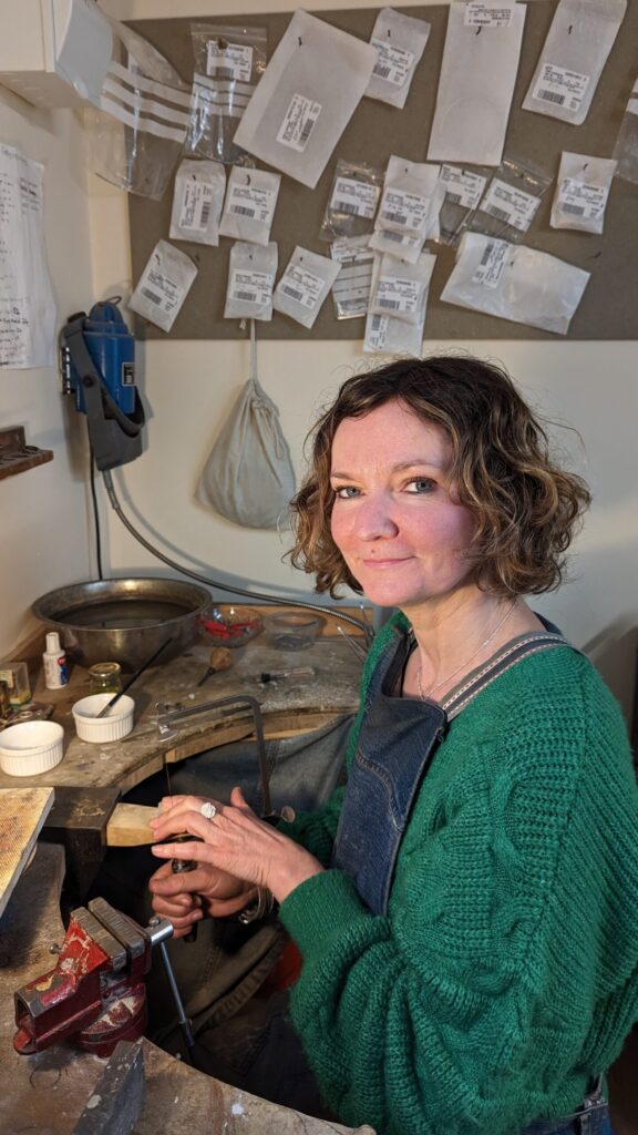 Becky Morgans at her work bench