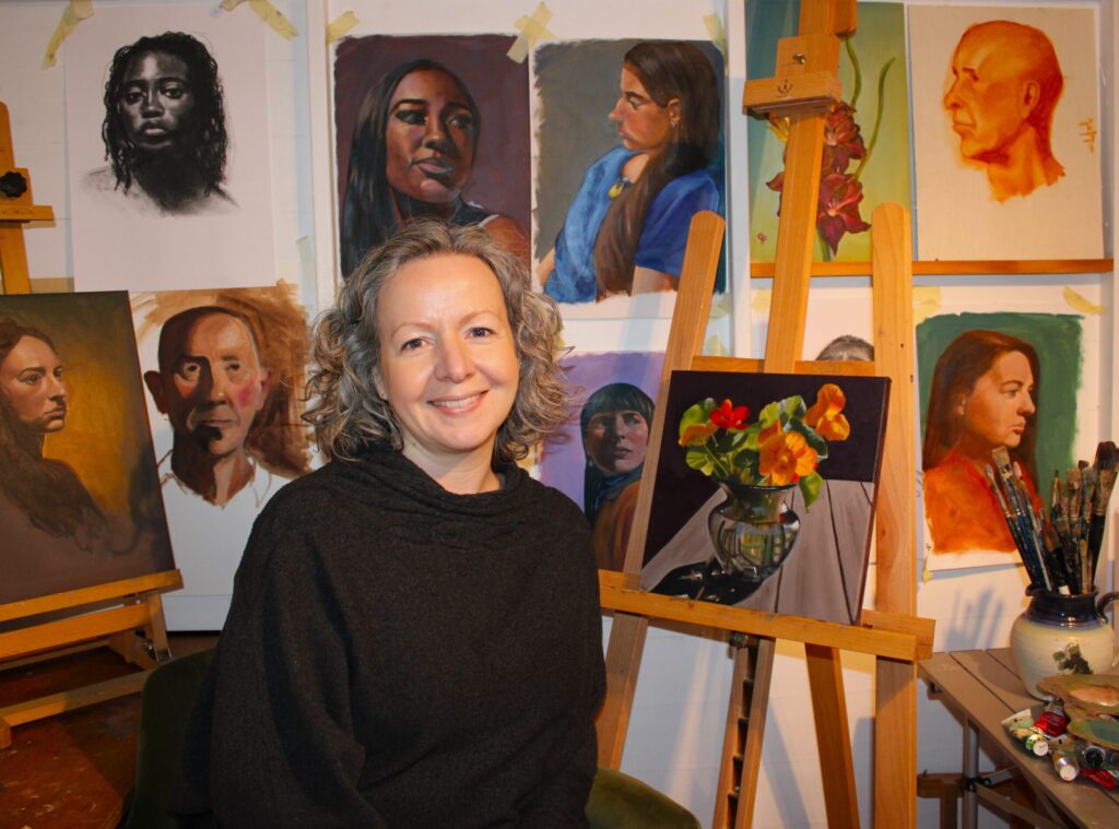Catherine Pumphrey in her studio