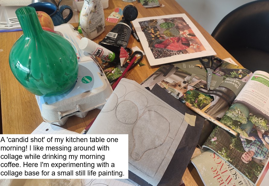 work in progress, mixed media, collage