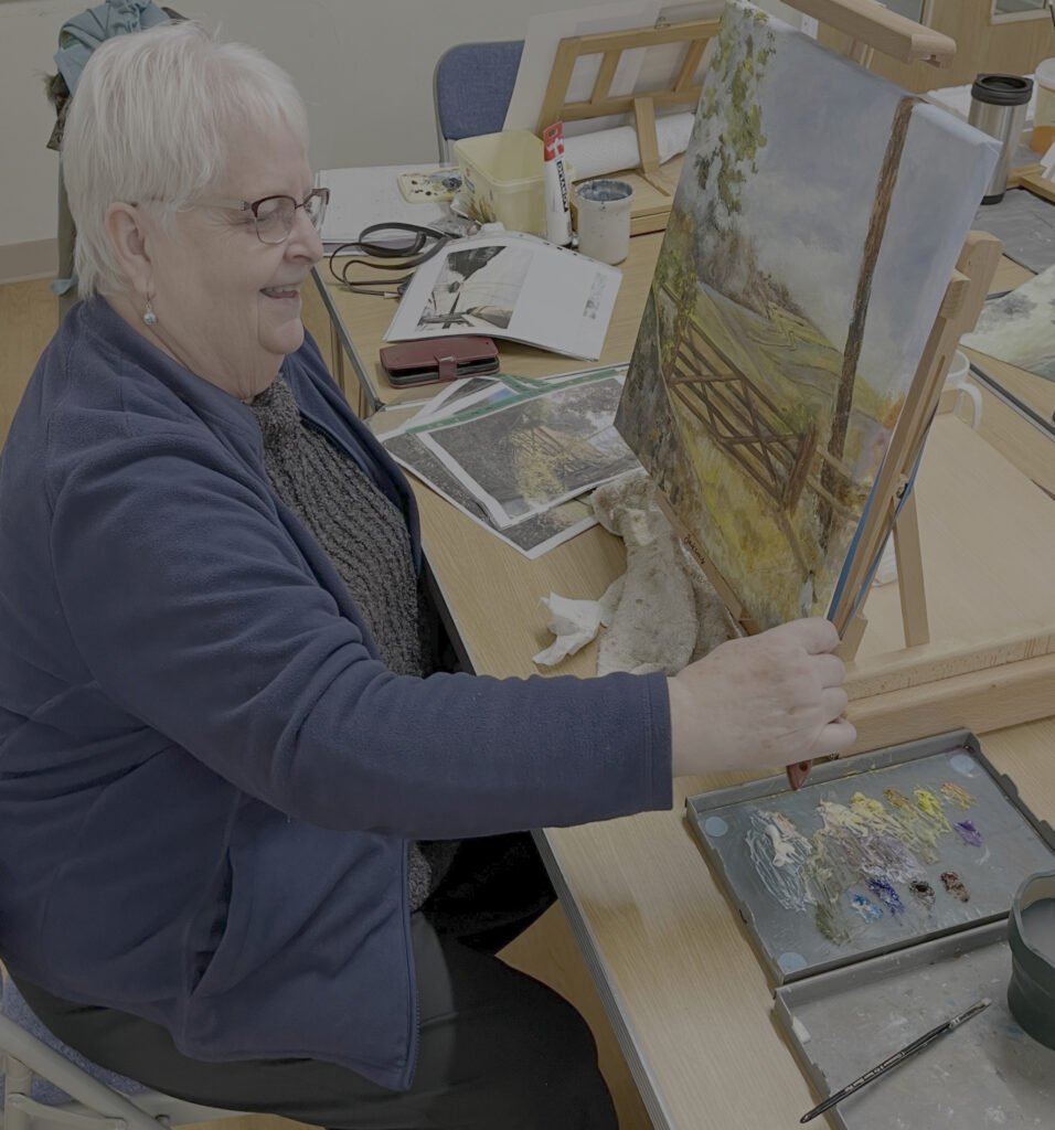 Artist Painting with Lechlade Art Society