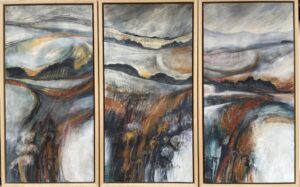 Polly Woolstone: Yorkshire Dales - three painted panels 450x600mm framed - £390 each or £900 for three