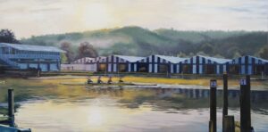Caroline Busby: The Boys in the Boat , 100x50cm box canvas, £850
