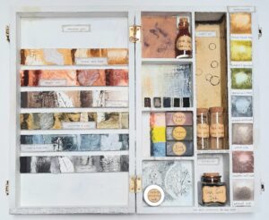 Carol Harvey: 'Artist and Earth: Connected', paint box, natural pigments and art materials, 37cm x 45cm x 3cm, nfs