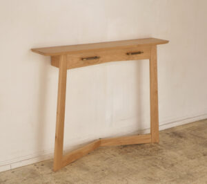 Rob Furlong: Mast Narrow Console table - solid oak with tilt drawer - see other images & Website