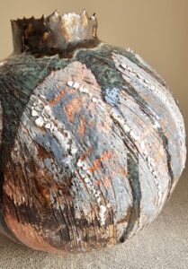 Kashmira Patel: Rainfall -  Stoneware Moonjar