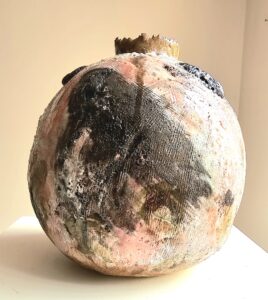Kashmira Patel: Glory - Moonjar with various glazes and slips and volcanic ash, -   £180