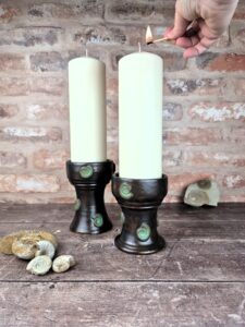 Jane Topliss: Candlesticks with Ammonite Detail