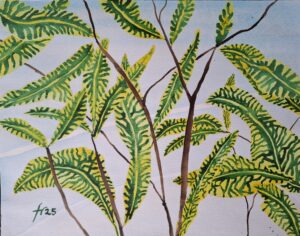 Frieda van de Poll: Leaves, watercolours