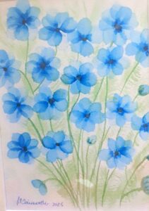 Jennie Fairweather: Blue Flowers: Not for sale