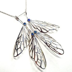 Chloe Romanos OCG: 'Dragonfly Dance' Necklace by Chloe Romanos, silver, opal